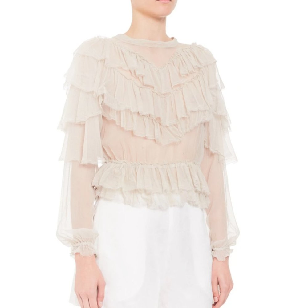 SIR The Label COSETTE RUFFLE TOP BONE - Picture 3 of 7